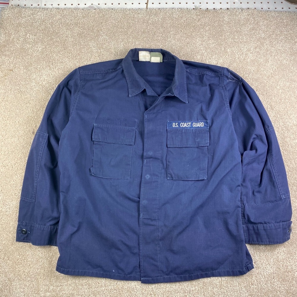 Propper US Coast Guard Combat Coat Navy Blue Ripstop Utility Shirt Large Regular